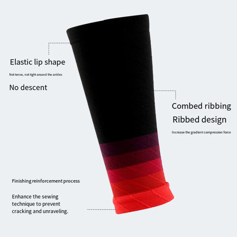 Color Block Calf Sleeves with Open Footless Shape