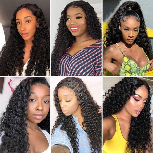 NextFace Brazilian Hair 32 34 inch Water Wave Human Hair Bundles Natural Color Water Wave Hair Bundles Thick Hair Weaves