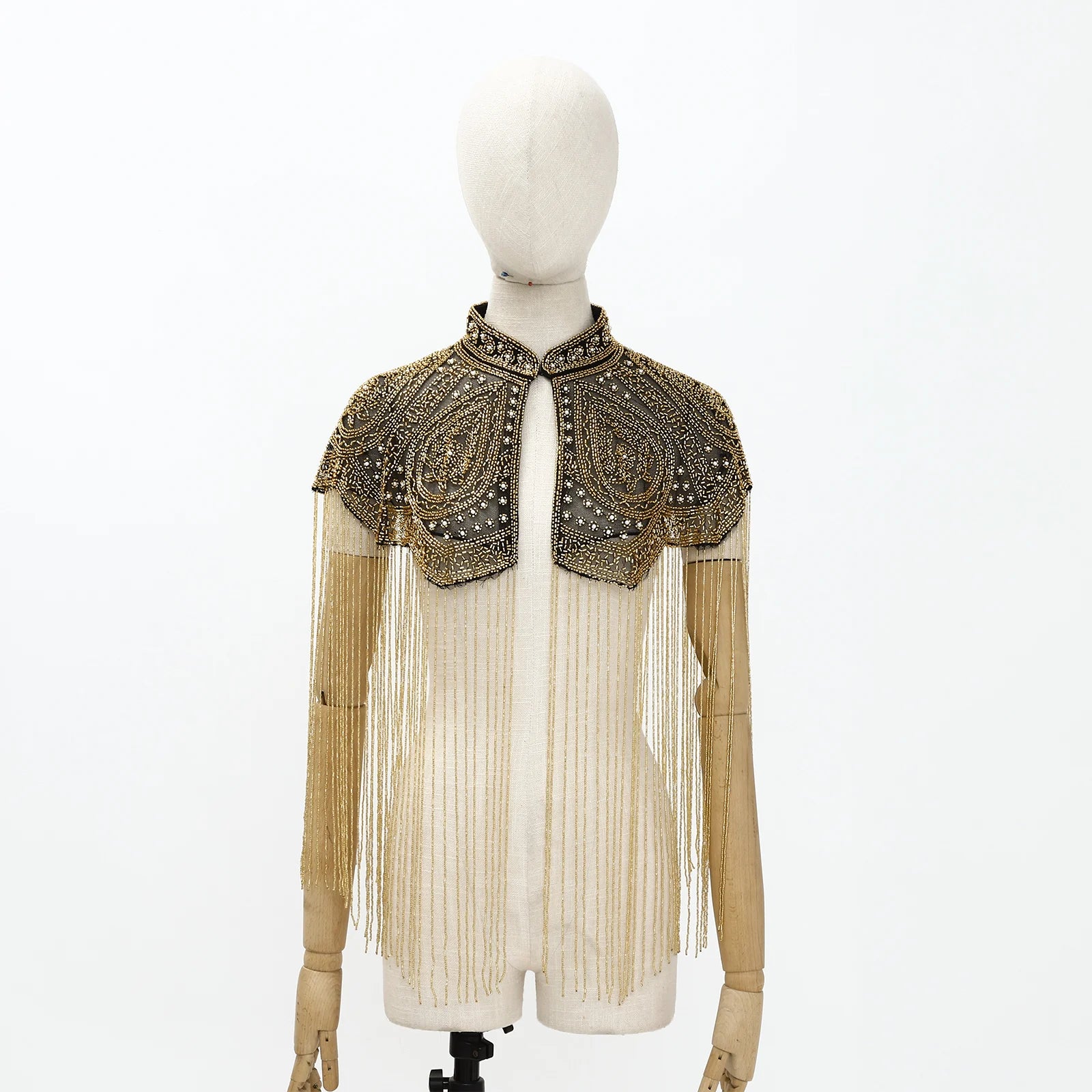 Beaded Long Fringe Cape for Layering over Outfits