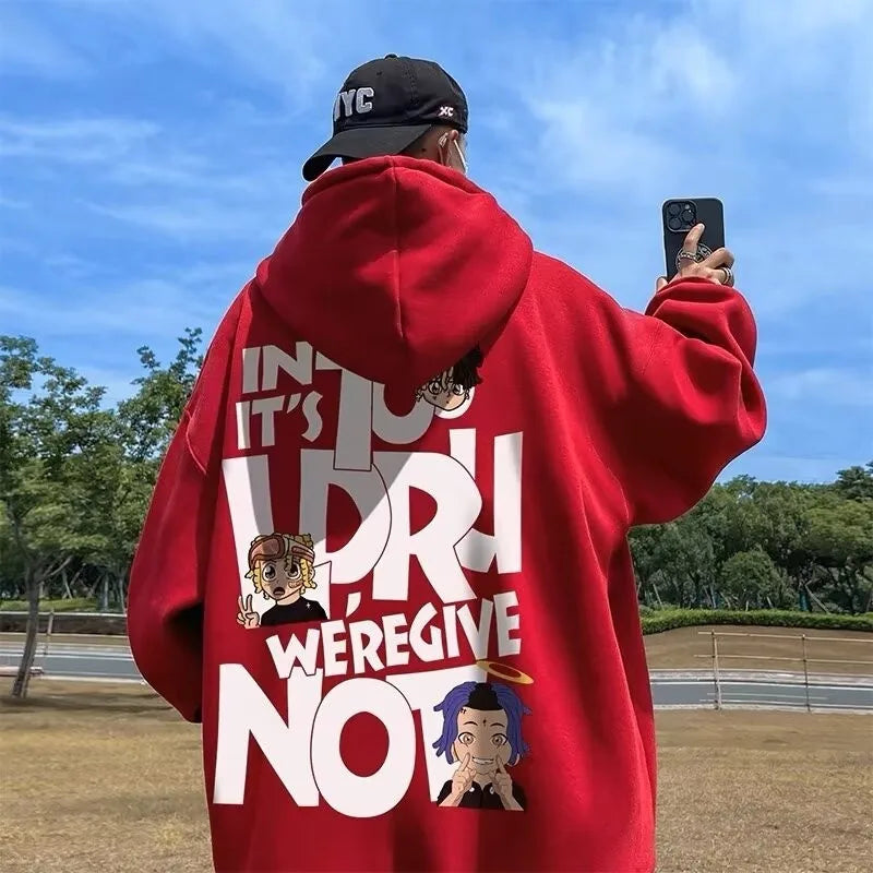 Graphic Long Sleeve Casual Hooded Sweatshirt with Original Style Options