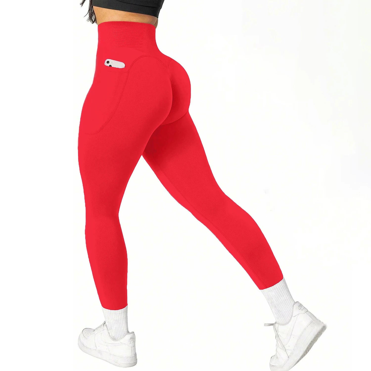 Women's Textured Side Pocket Panelled Capri Leggings For Workout Outfits