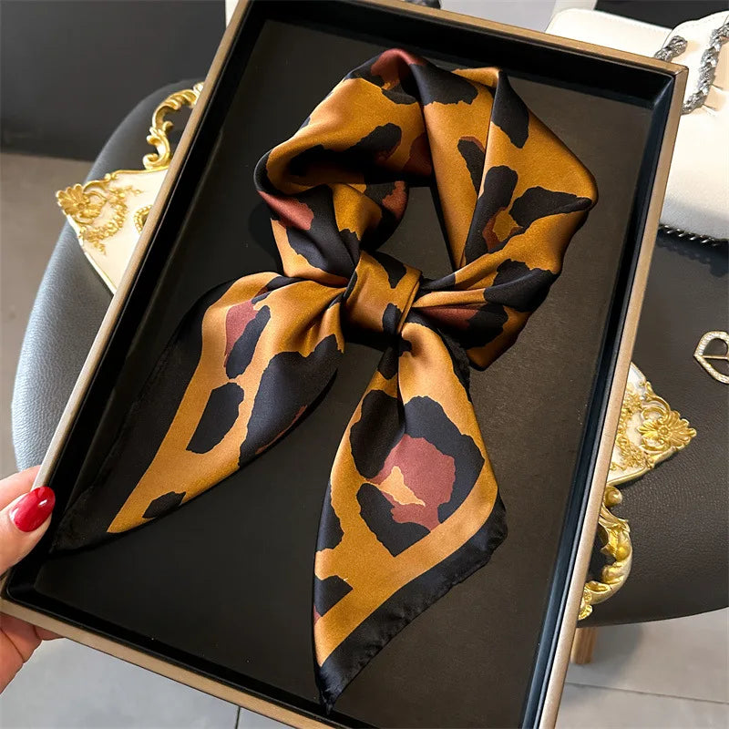 Chain Print Square Scarf with Decorative Border Designs