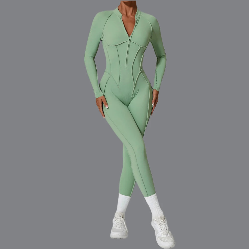 Women's Contoured Workout One Piece with Back Cutout and Multiple Sleeve Styles
