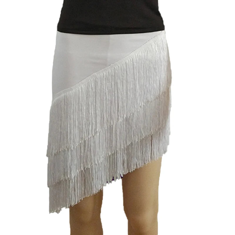 Women's Fringe Mini Latin Dance Skirt for Ballroom and Salsa Outfits