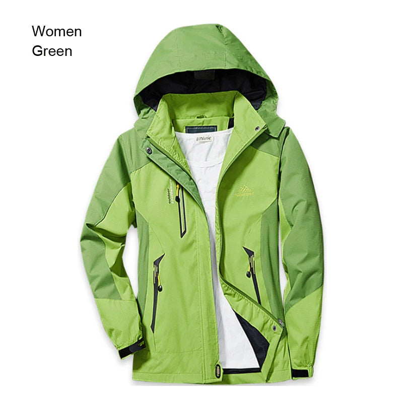 Color Block Hooded Full Zip Long Sleeve Outdoor Jacket