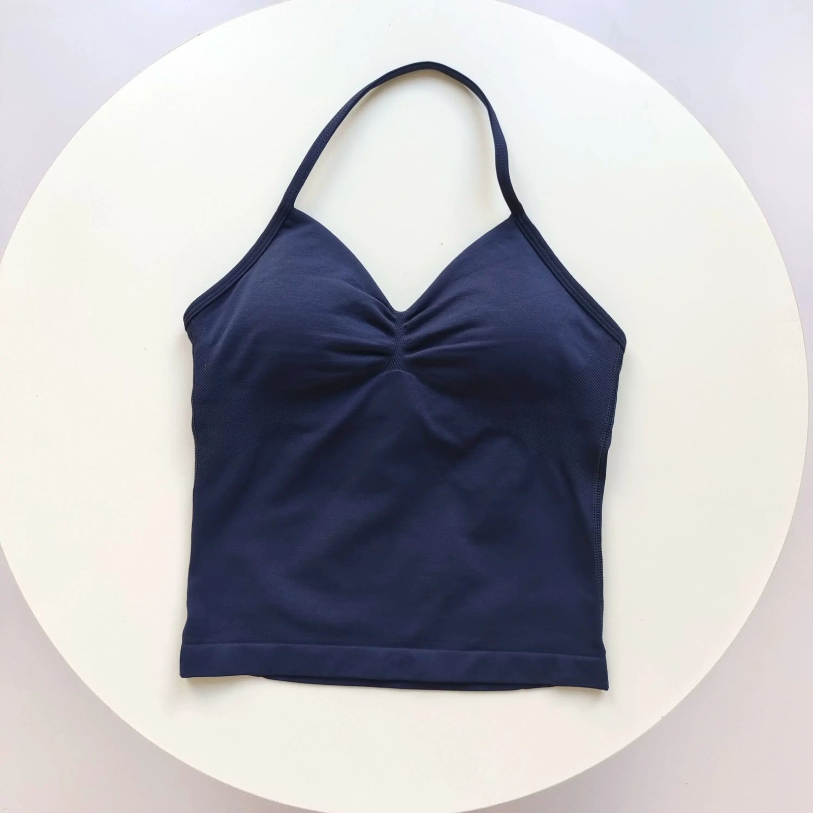 Women's Ruched Halter Neck Sports Bra