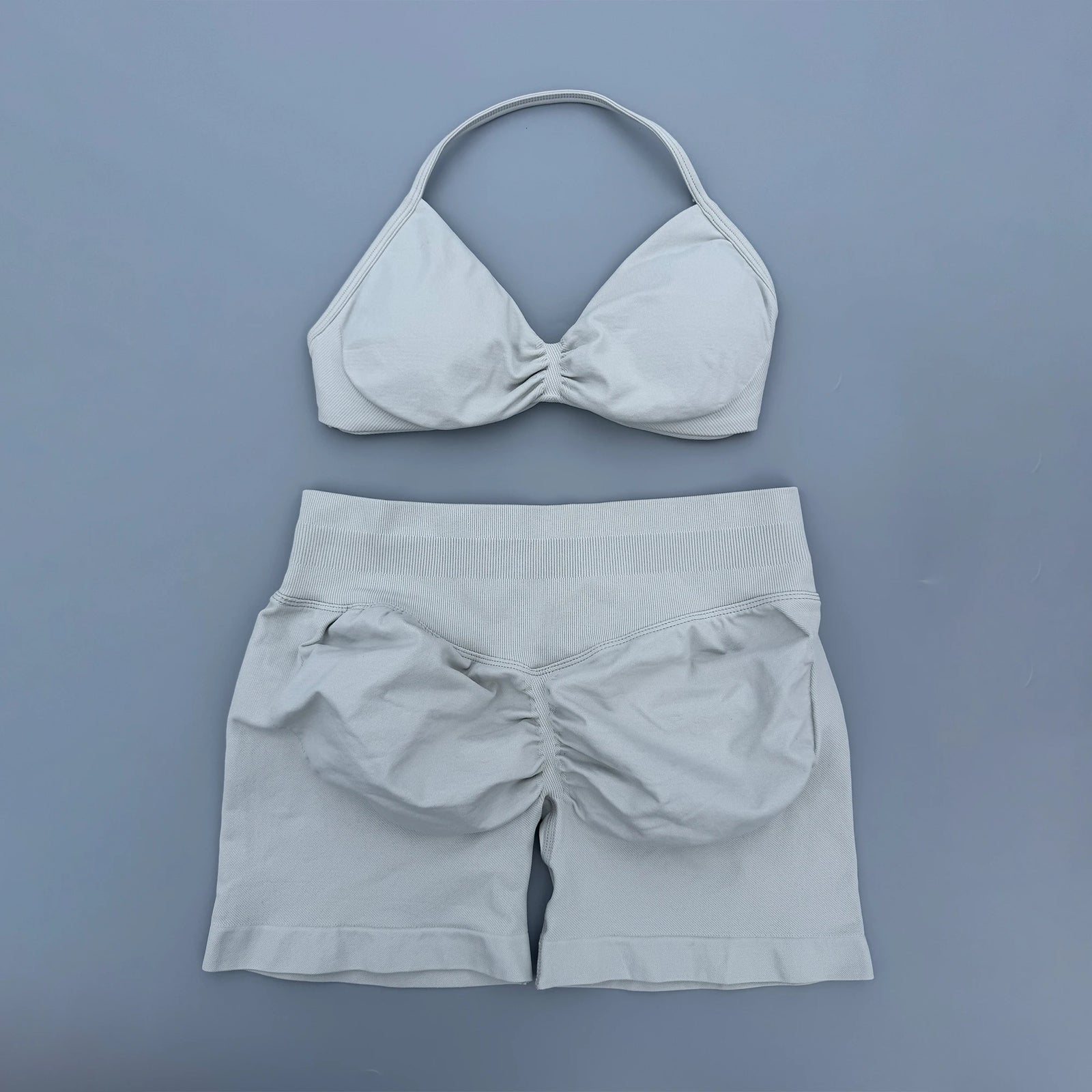 Women's Twist Front Bra And Shorts Yoga Set