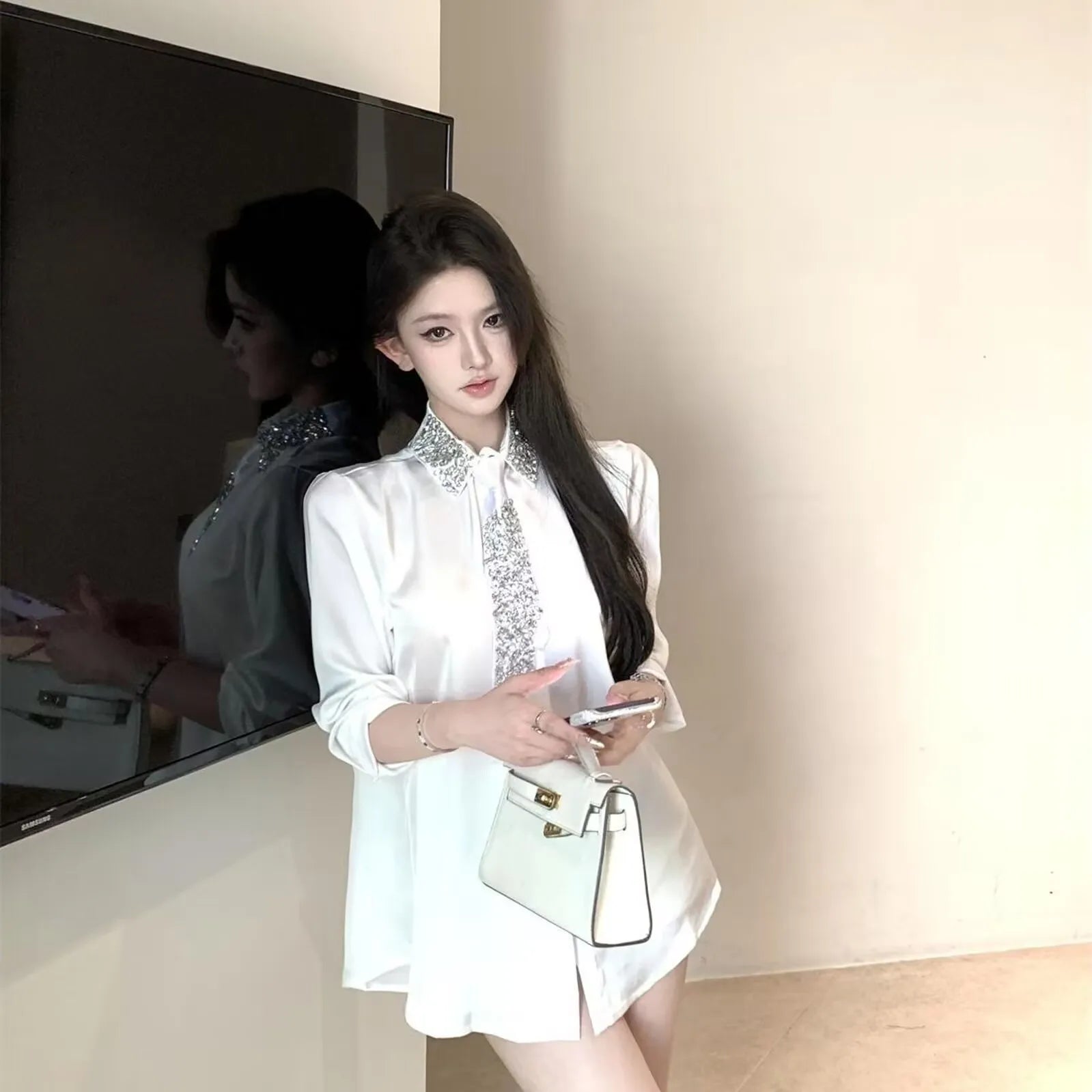 Women's Long Sleeve Button Front Shirt
