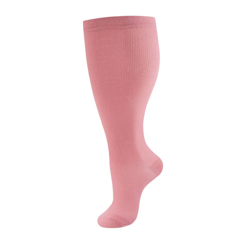 Plus Size Knee High Compression Socks with Pattern Options