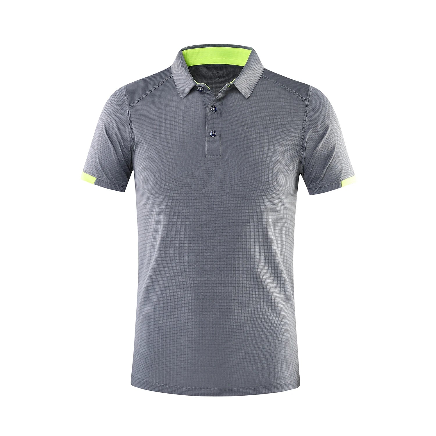 Solid Short Sleeve Collared Golf Polo Shirt with Button Placket