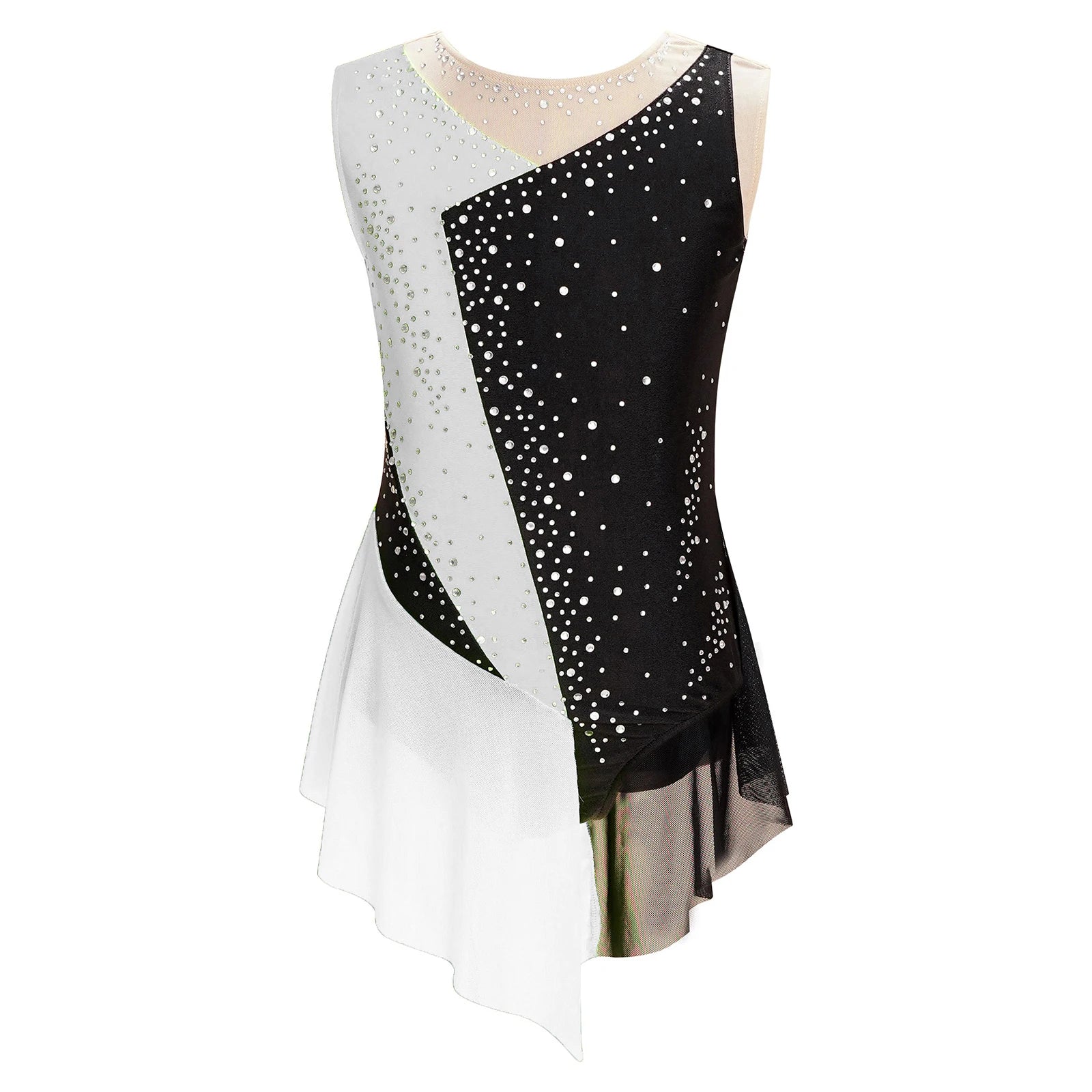 Girls' Lyrical Dance Costume Styles with Rhinestones and Skirted Outfit Options