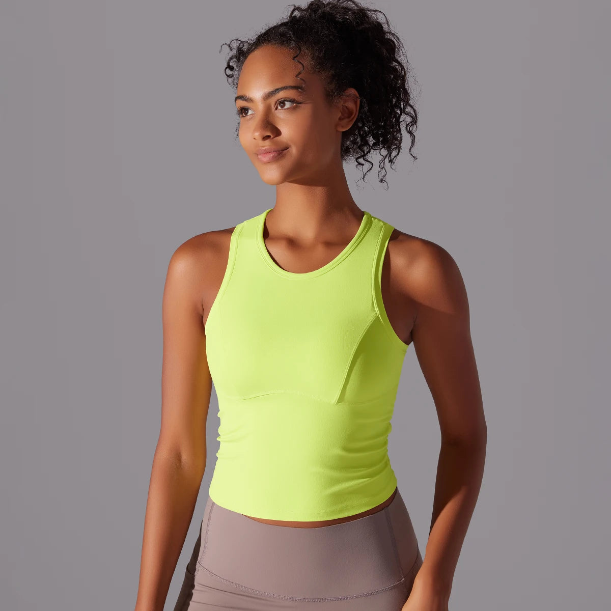 Women's Scoop Neck Longline Sleeveless Tank Top For Workout Outfits