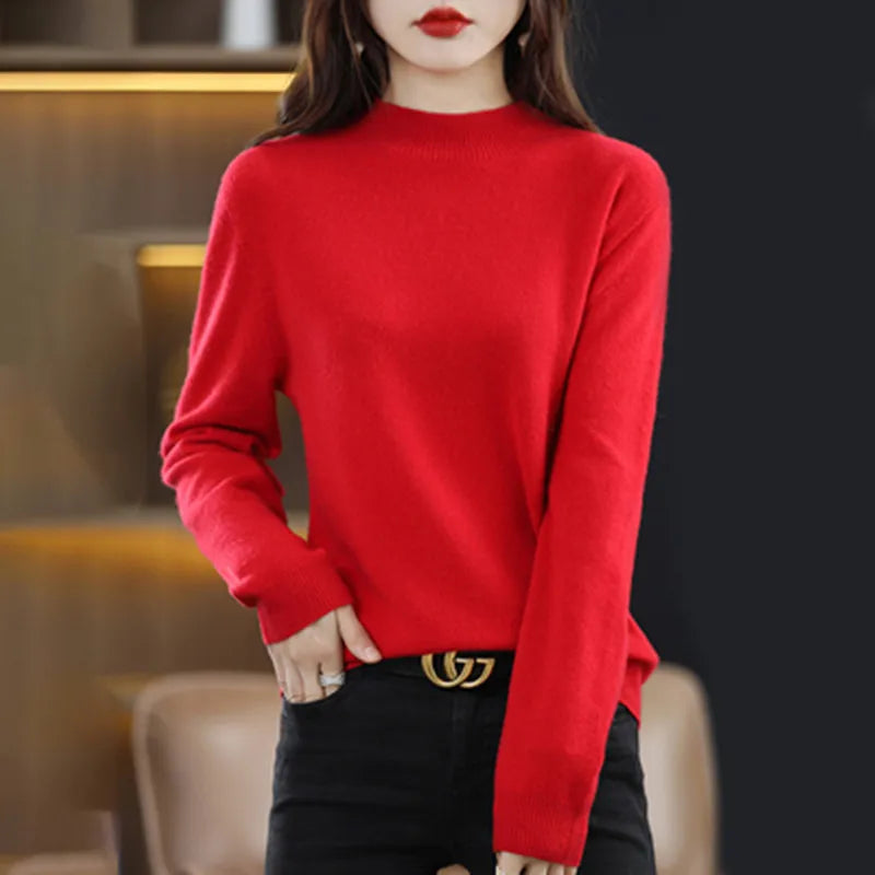 Women's Raised Rib Long Sleeve Knit Sweater Casual Knit Layer