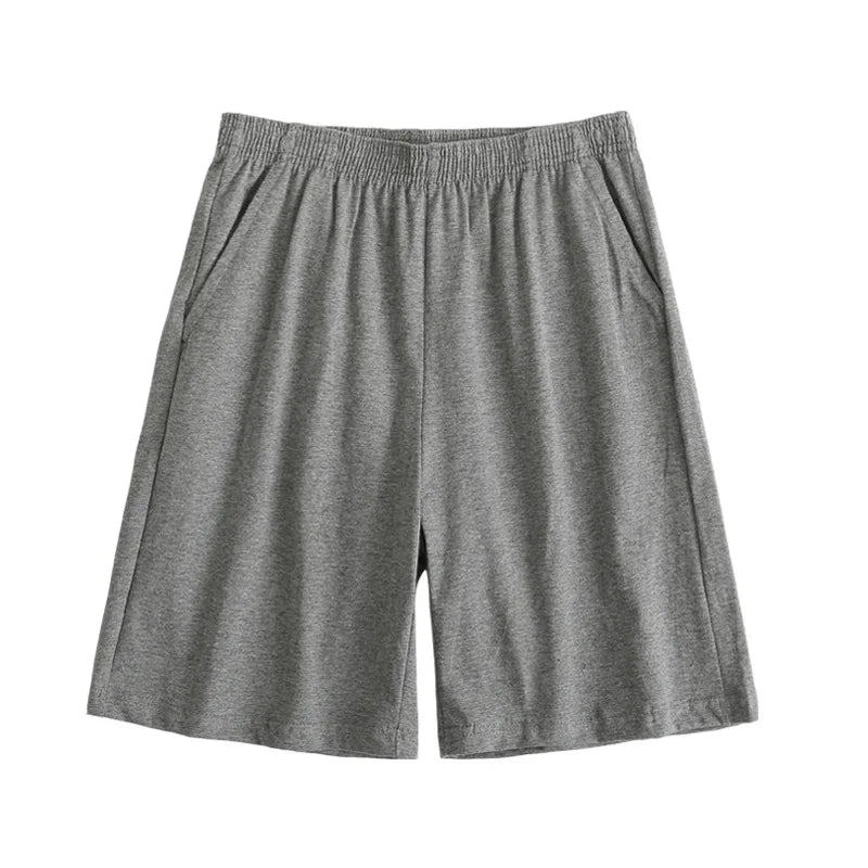 Men's Solid Elastic Waist Straight Leg Lounge Sleep Shorts