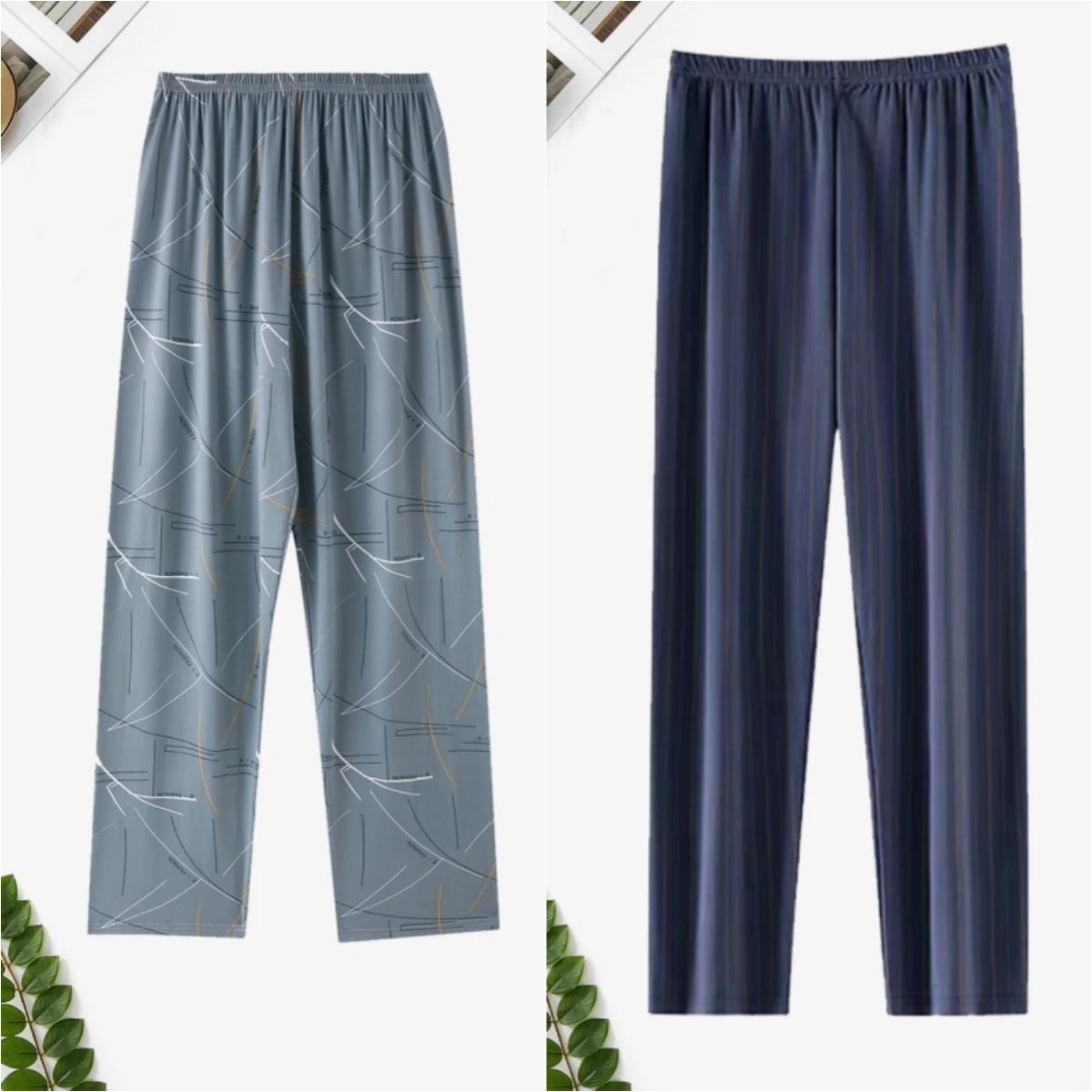 Men's Printed Long Pajama Pants with Pack Options