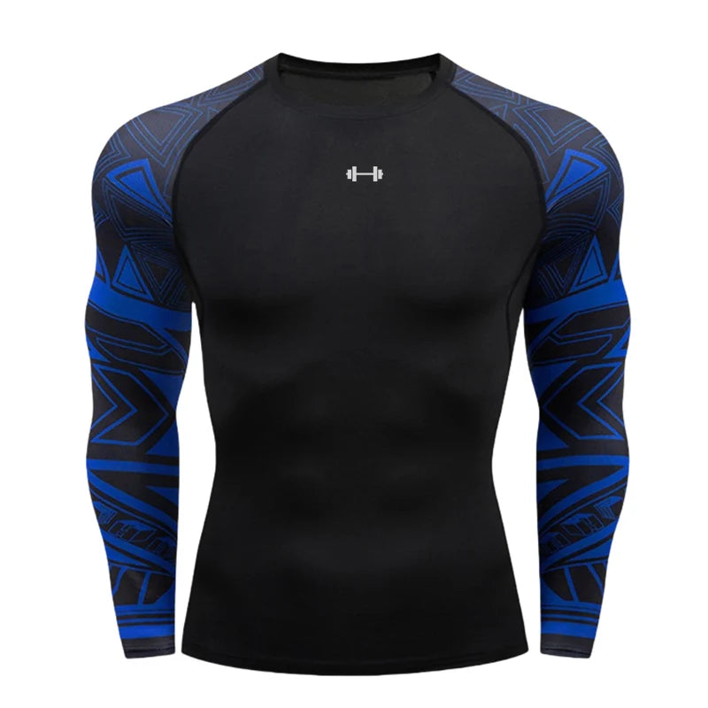 Fitted Crew Neck Long Sleeve Compression T Shirt