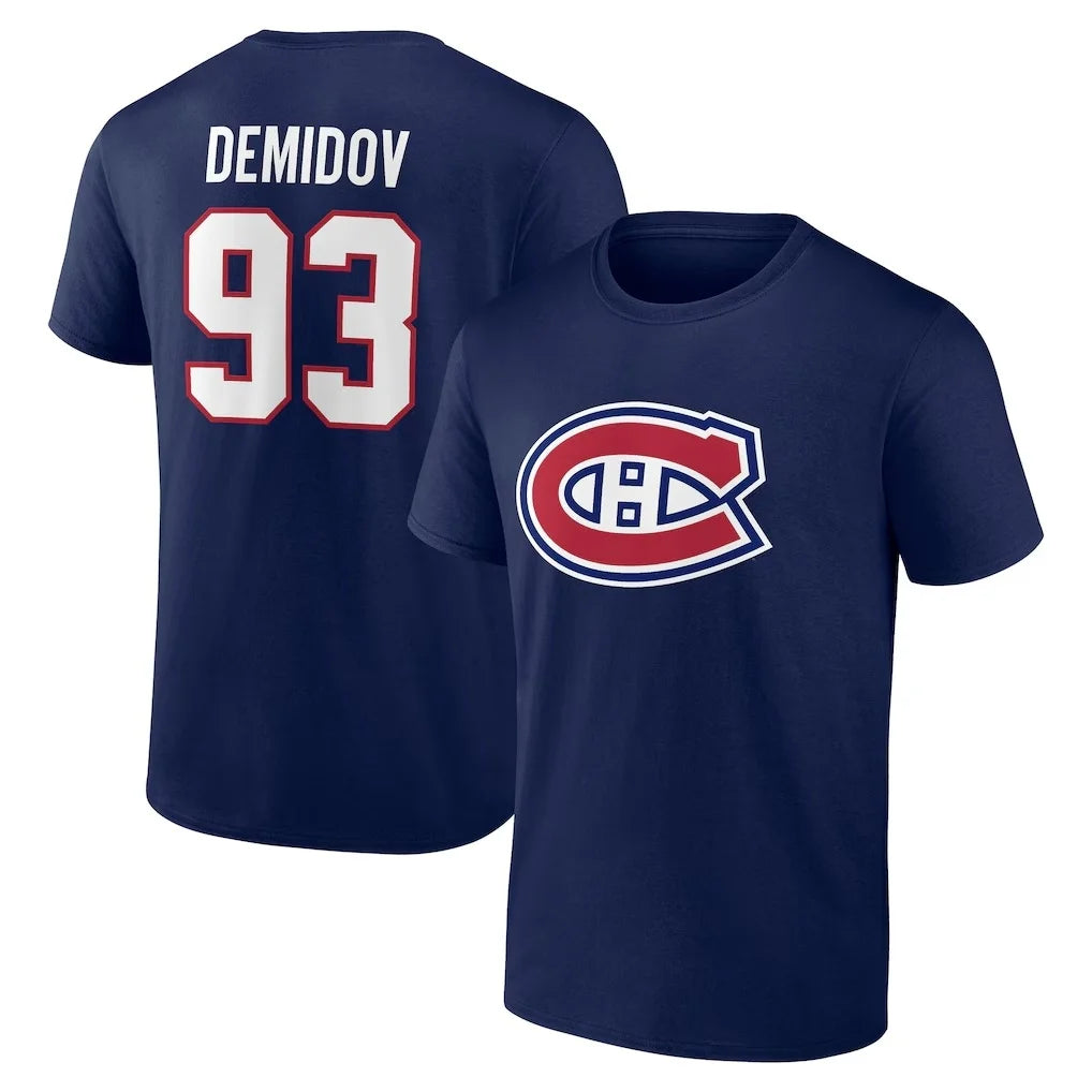 Montreal Player Number Graphic Short Sleeve T-shirt For Sports Outfits