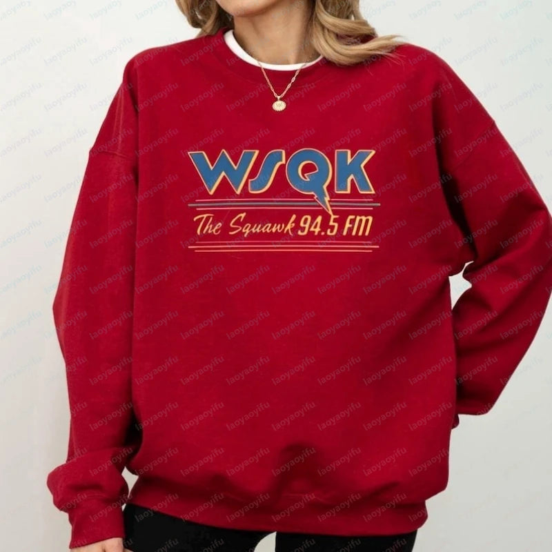 Radio Graphic Long Sleeve Pullover Casual Sweatshirt for Layering