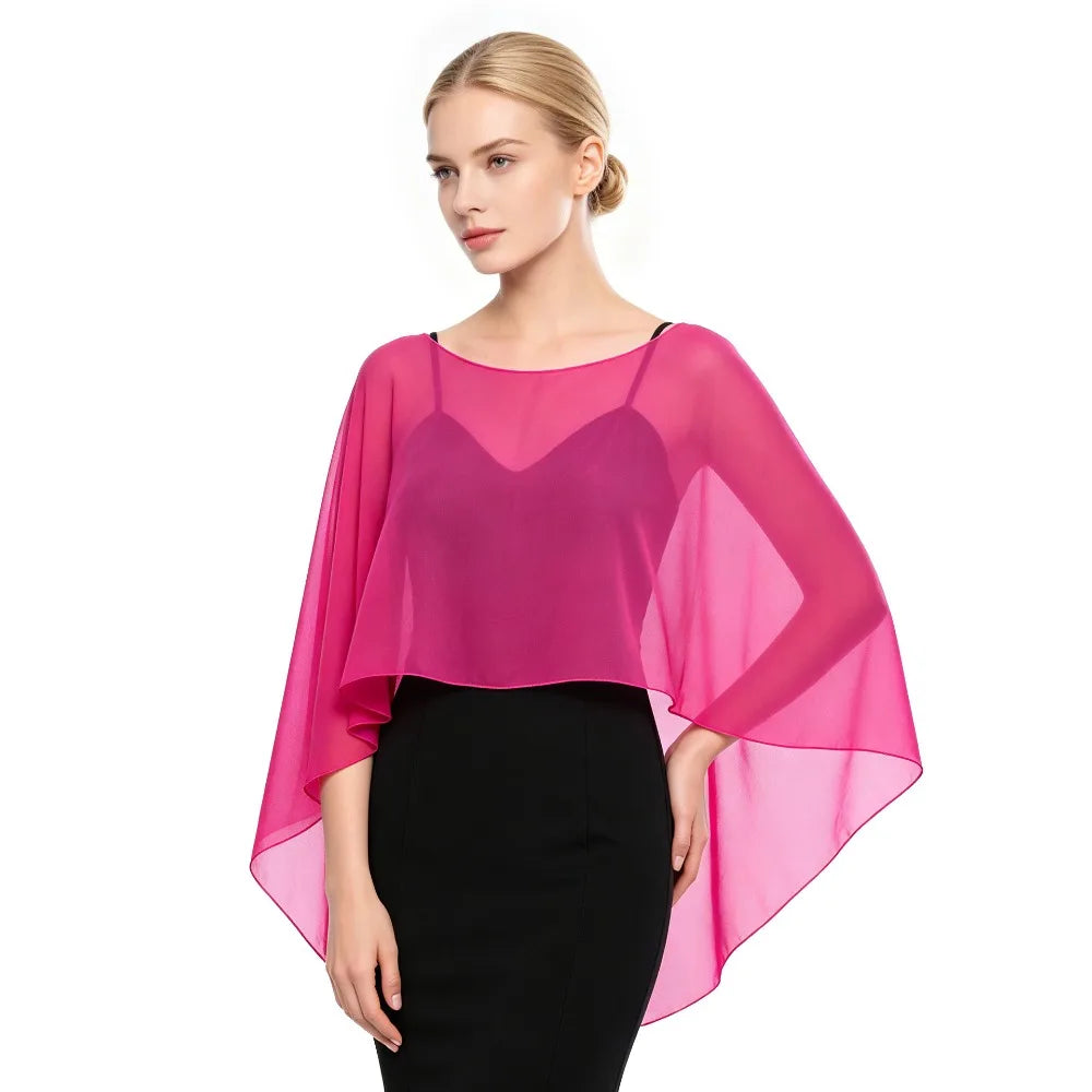 Sheer Flowing Drape Cape for Layering over Outfits