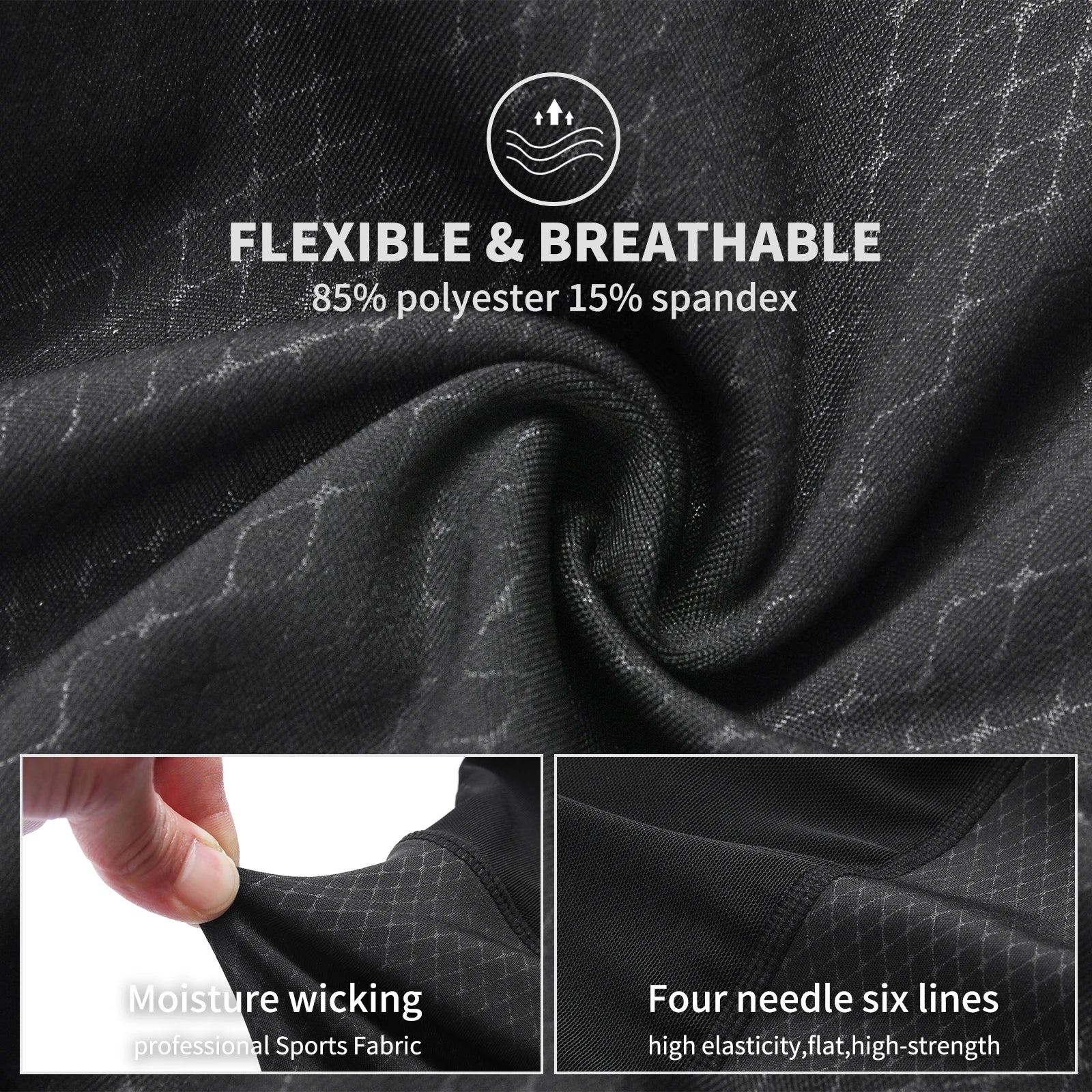 Men's Padded Cycling Leggings with Long Legs and Panelled Construction