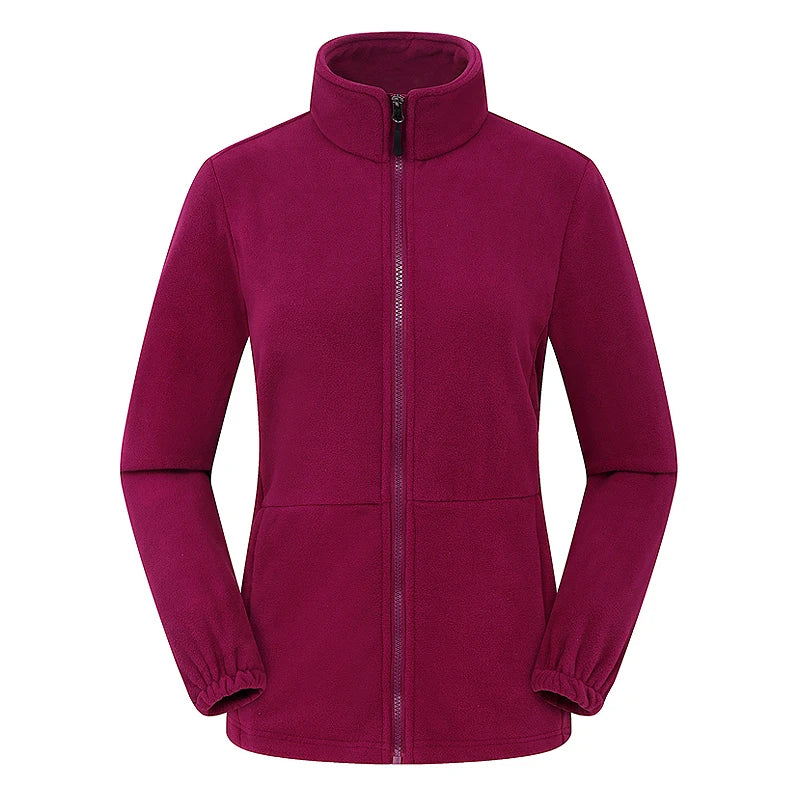 Long Sleeve Full Zip Fleece Outdoor Jacket with Pockets