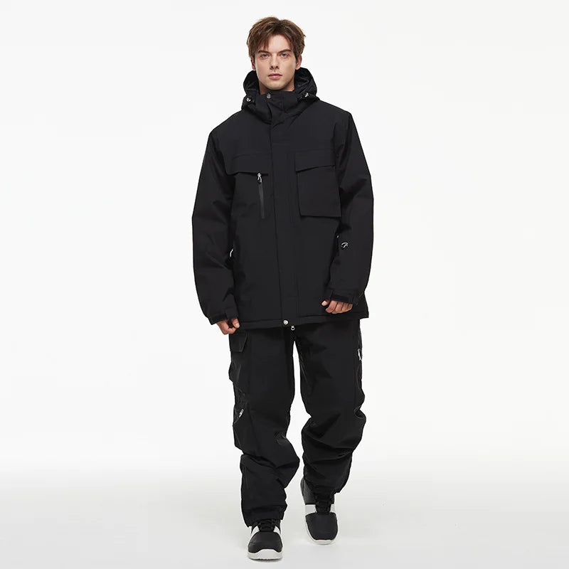 Hooded Ski Jacket and Pants Clothing Set with Style Options