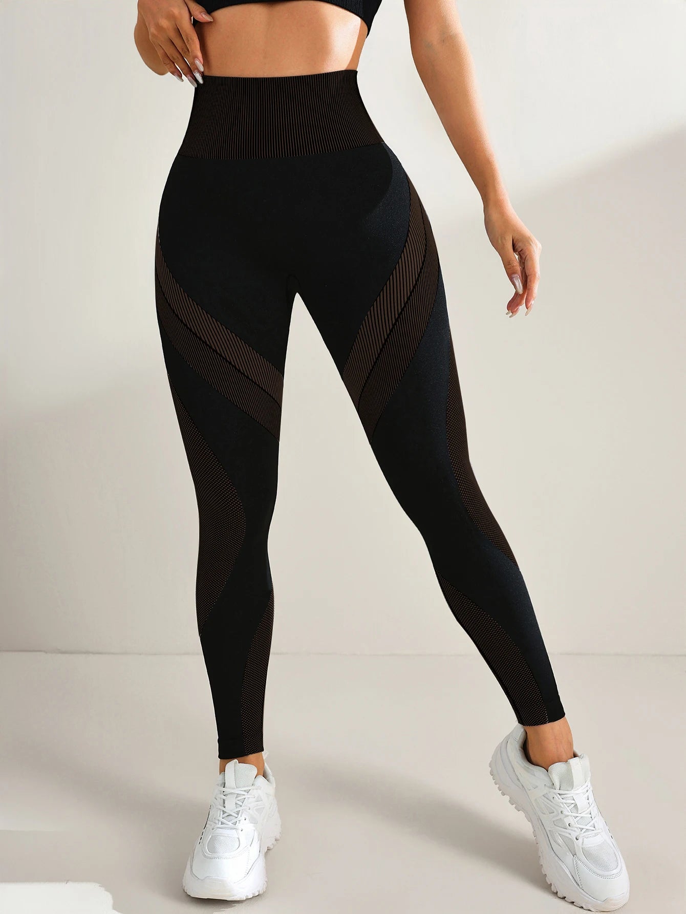 Women's Panelled Full Length Leggings For Workout Outfits
