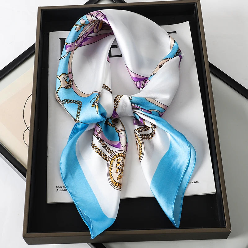 Floral Print Large Square Scarf for Draped Wrap Styling