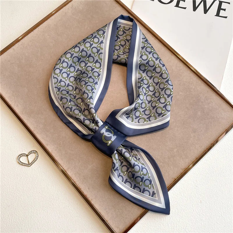 Printed Narrow Neckerchief Scarf with Pointed Tie Ends
