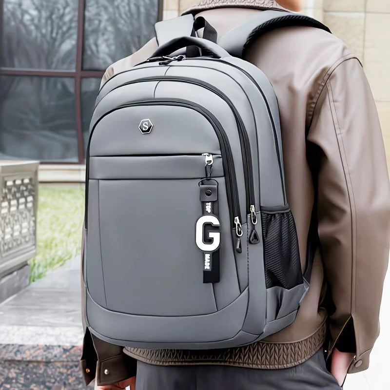 Commuter Laptop Backpack with Layered Front Zippers and Carry Handle