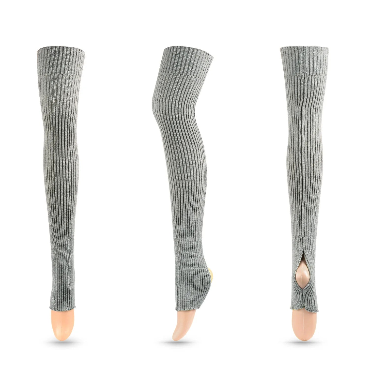 Long Ribbed Ballet Leg Warmers with Stirrup Openings