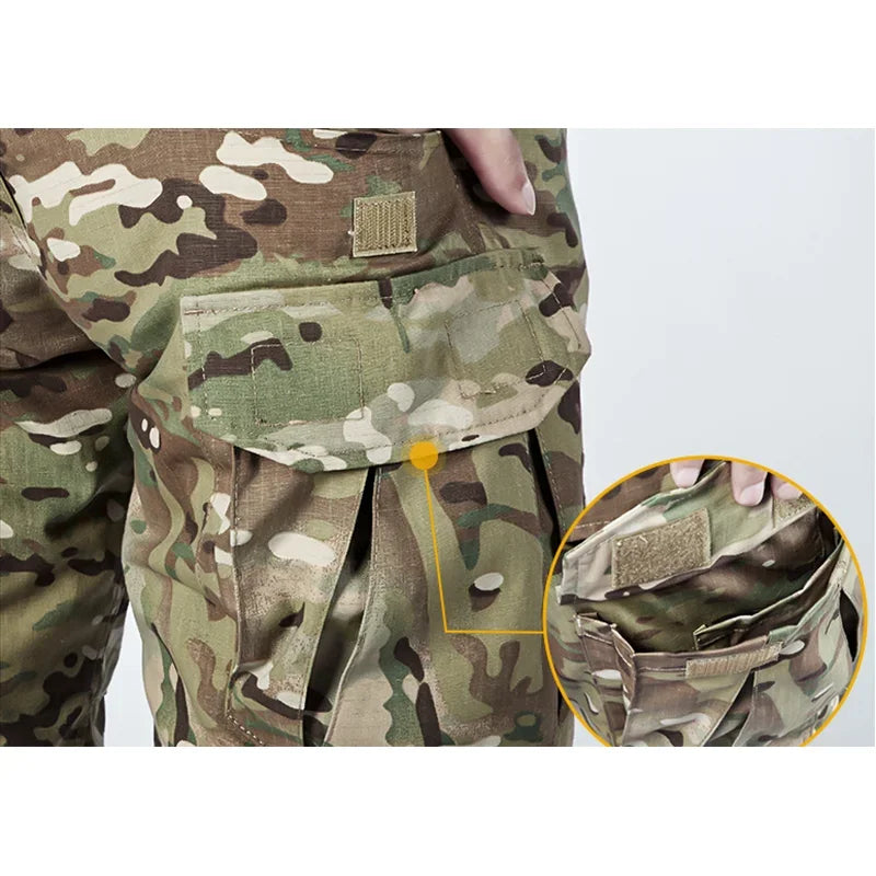 Men's Camouflage Cargo Pants with Knee Pads