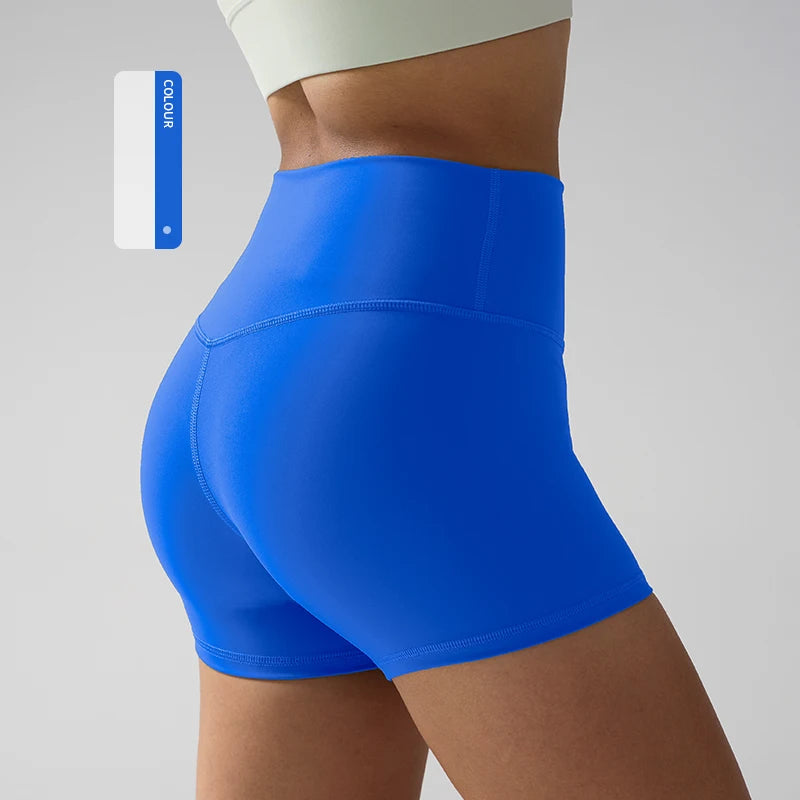 Women's High Waist Nylon Blend Shorts for Yoga and Fitness