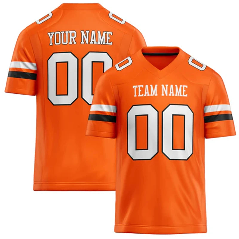 Orange Number Football Short Sleeve Jersey For Sports Outfits