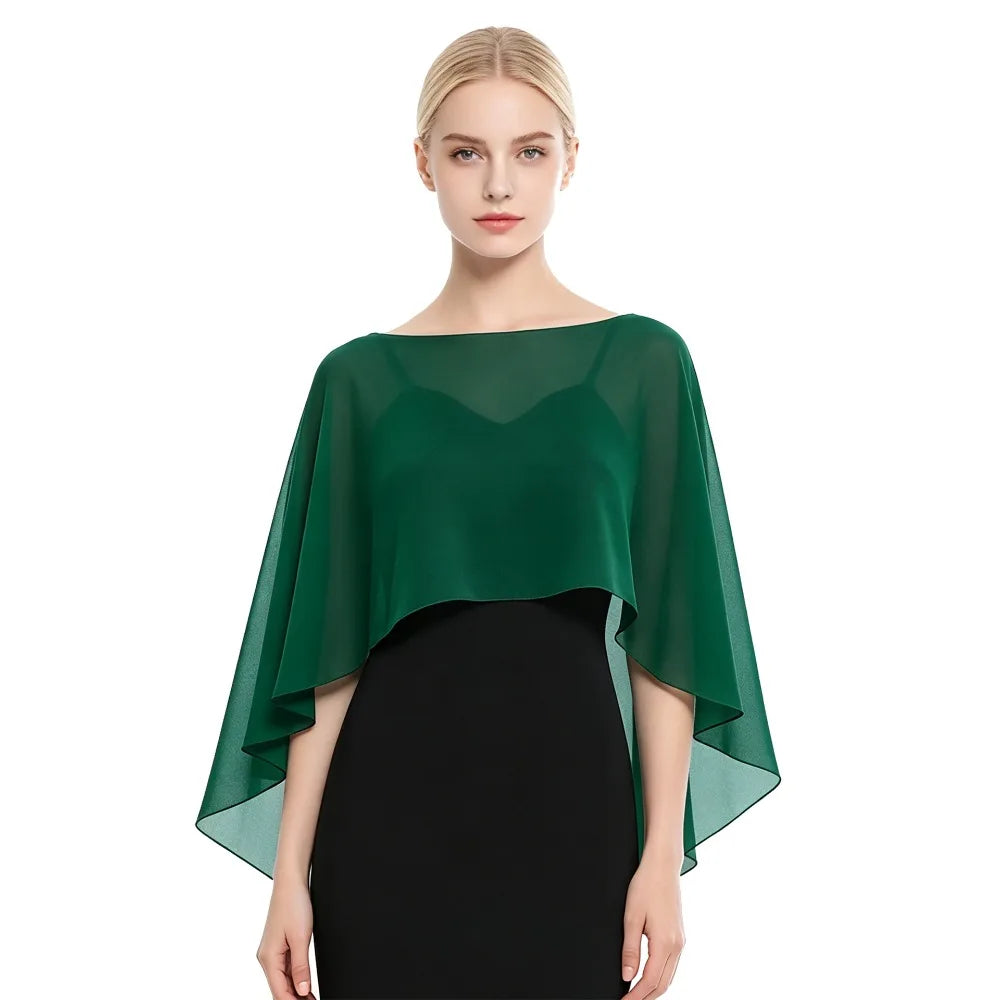 Sheer Flowing Drape Cape for Layering over Outfits
