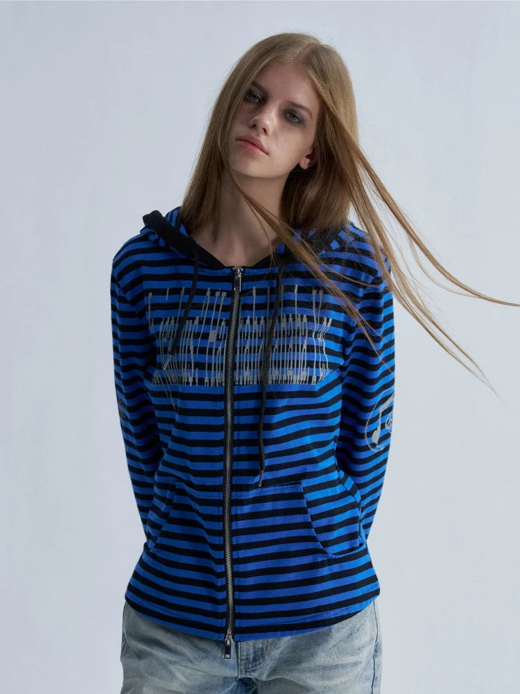Fluffy Trim Long Sleeve Full Zip Casual Hoodie