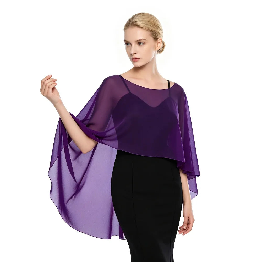 Sheer Flowing Drape Cape for Layering over Outfits