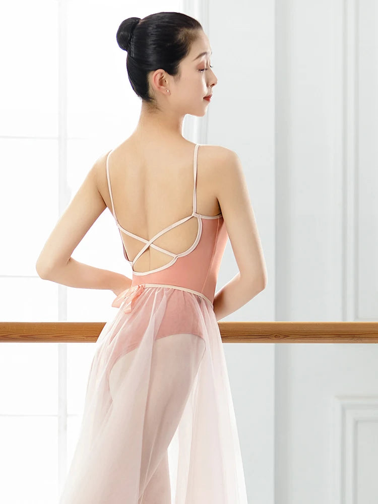 Cross Back Camisole Ballet Leotard with Contrast Straps and Mixed Sizes