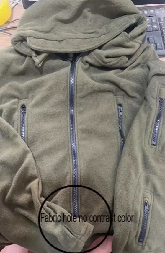 Hooded Fleece Long Sleeve Quarter Zip Outdoor Pullover with Pockets