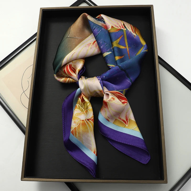 Floral Print Large Square Scarf for Draped Wrap Styling
