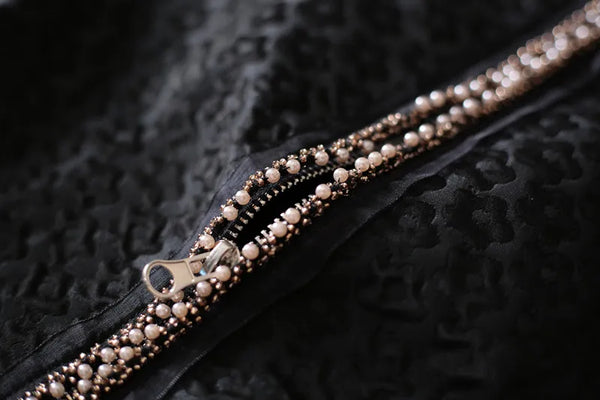 Jackets For Women Beaded Jacquard Short Coat Autumn Straight Things Female Overcoat 4XL