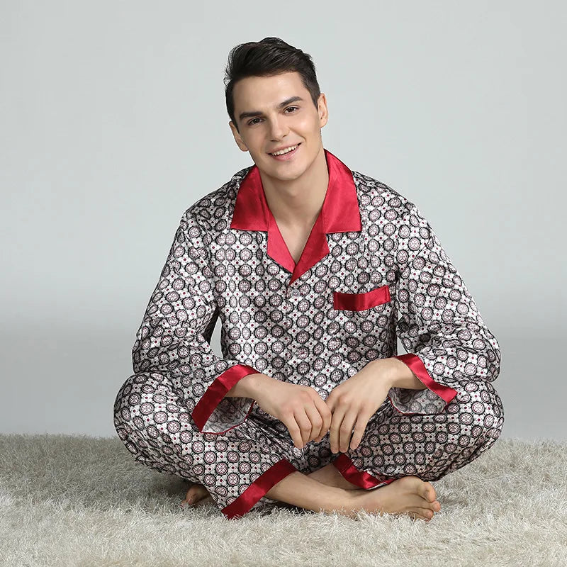 Men's Printed Button Front Pajamas with Matching Lounge Style Options