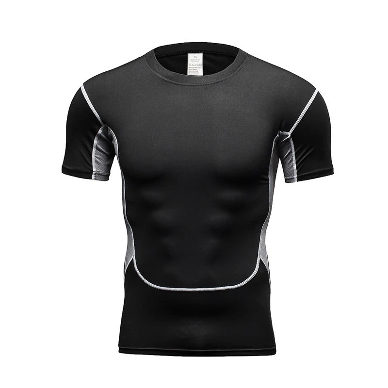 Fitted Crew Neck Short Sleeve Compression T Shirt