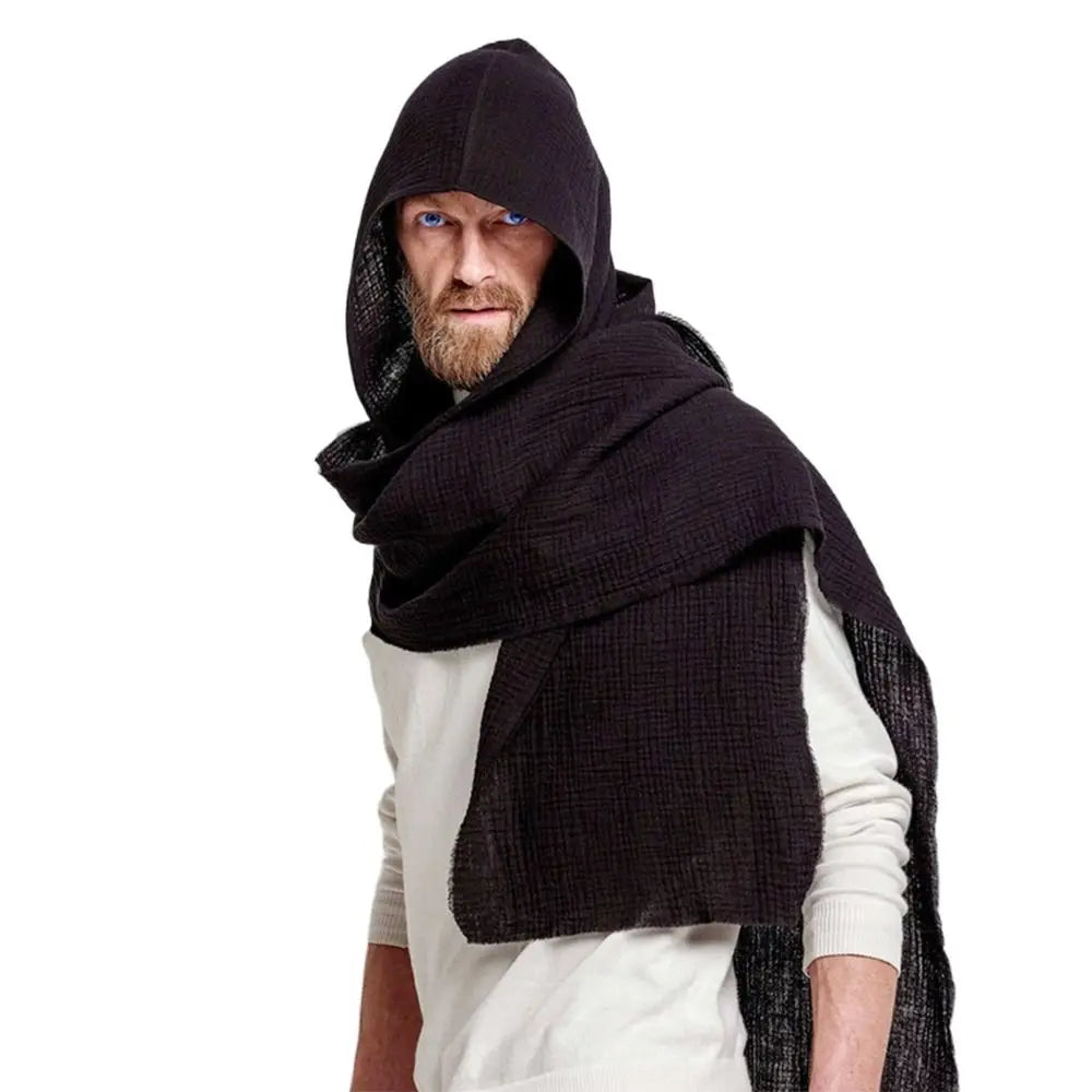 Hooded Draped Cowl Scarf for Layering over Outfits