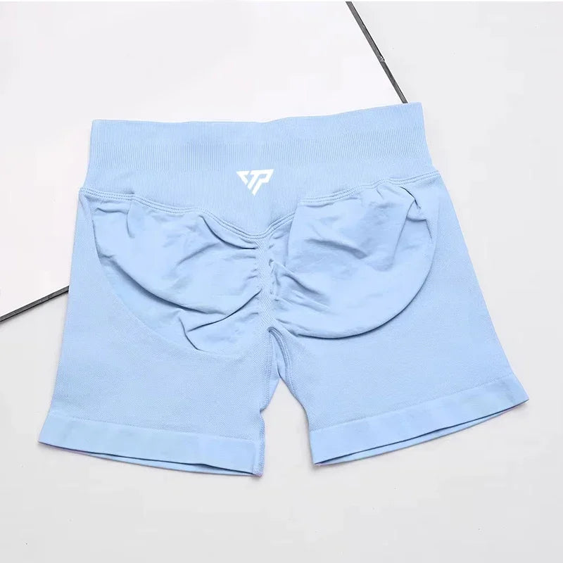 Women's Scrunch Back High Waist Fitted Shorts for Gym Workouts