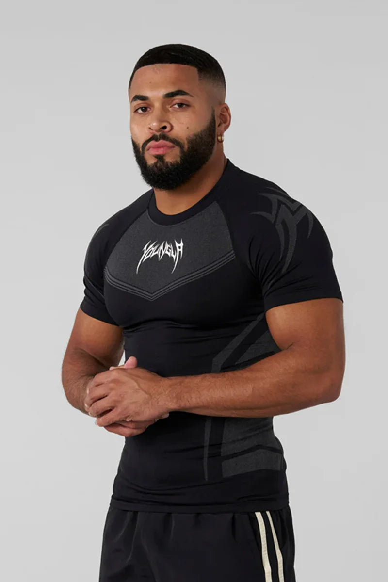 Fitted Crew Neck Short Sleeve Compression T Shirt