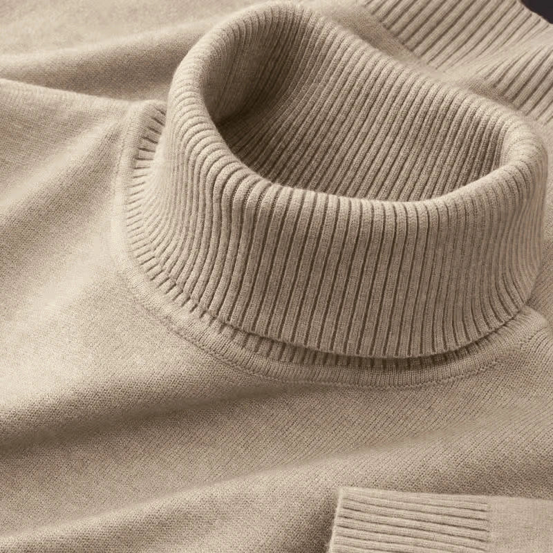 Men's Turtleneck Long Sleeve Knit Sweater