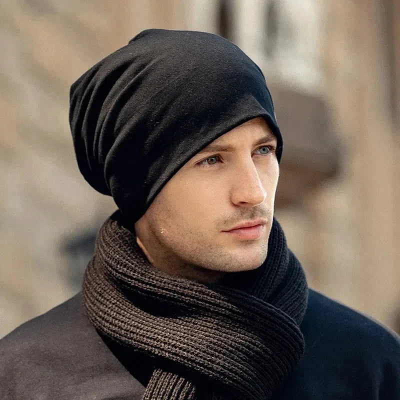 Solid Slouchy Pull On Beanie with Draped Crown
