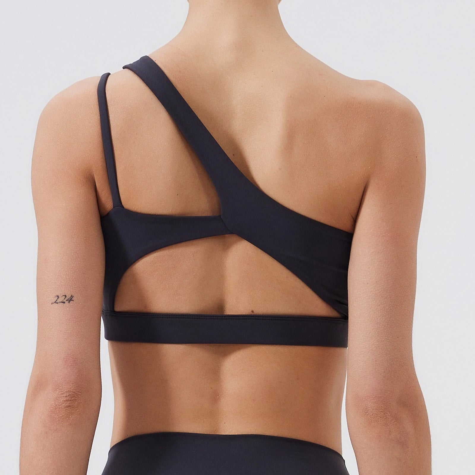 Women's One Shoulder Cutout Strap Sports Bra