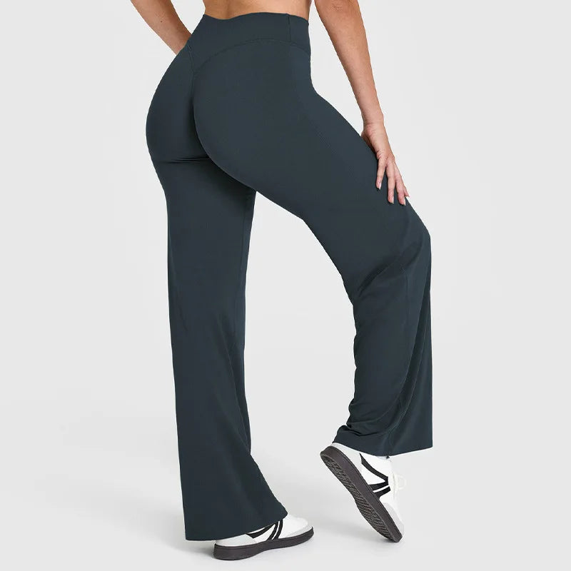 Women's Scrunch Flared Leggings For Workout Outfits And Layering